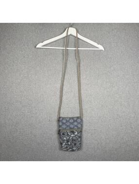 Maruca Women's Jacquard Blue Two Tone Crossbody Bag Purse